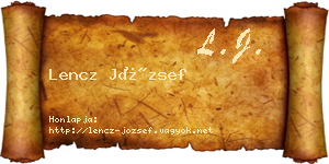 Lencz József névjegykártya