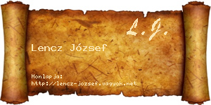 Lencz József névjegykártya